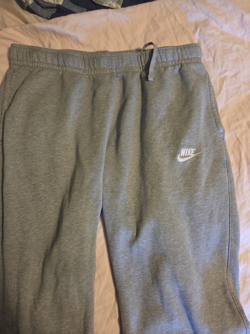 Nike Womens Gray Drawstring Fleece Joggers